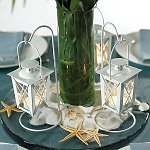 Mini White Hanging Lantern Tea Light Holders